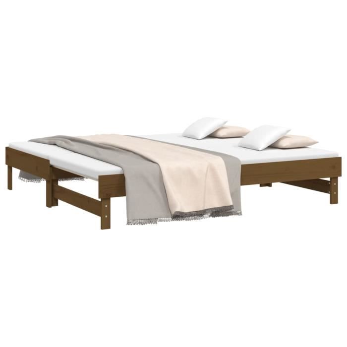 VidaXL Sliding Bed Honey Brown 2x(75x190) Cm Solid Pine Wood 823397