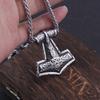 Stainless Steel Thor Hammer Mjolnir Necklace Viking Raven Pendant Mens Gift Jewelry Clearance