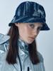 Poejidam Destroyed Denim Bucket Hat In Raw Indigo