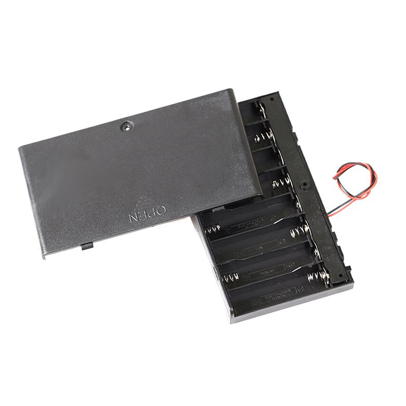 1/2 Pieces 8 Slots AA Battery Holder Battery Storage Case Box With Switch & Cover Batteries Standard Container