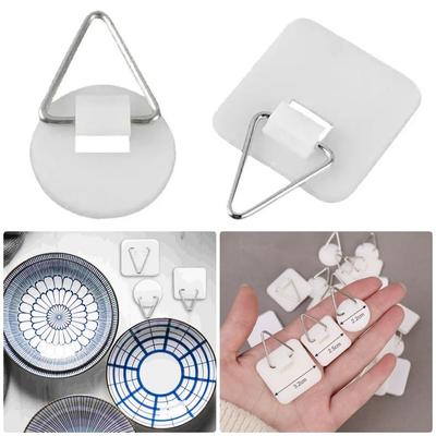 10Pcs Selbst-adhesive Platte Halter Vertikale Platte Lagerung Haken für Kunst Foto Rahmen Hängen