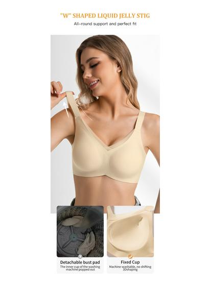 Wire-Free Seamless Bra: Enhances Bust, Smooths Underarm, Anti-Sag, Mesh Design, Plus Size