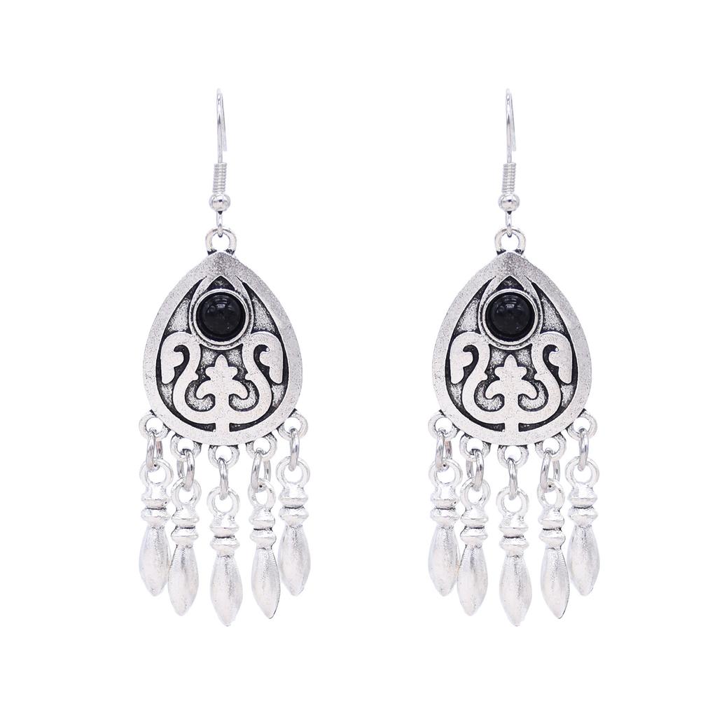 Retro Earrings Women's Ethnic Style Fringed Earrings Xinjiang Ancient Style Earrings Festival Scenic Accessories