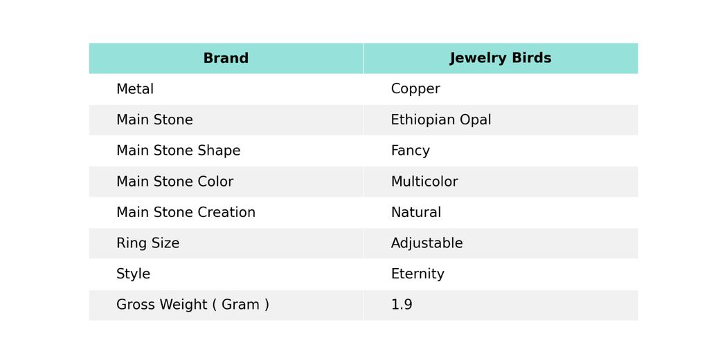 Ethiopian Opal Stone Gold Plated New Electroformed Elegant Eternity Ring Jewelry V-61