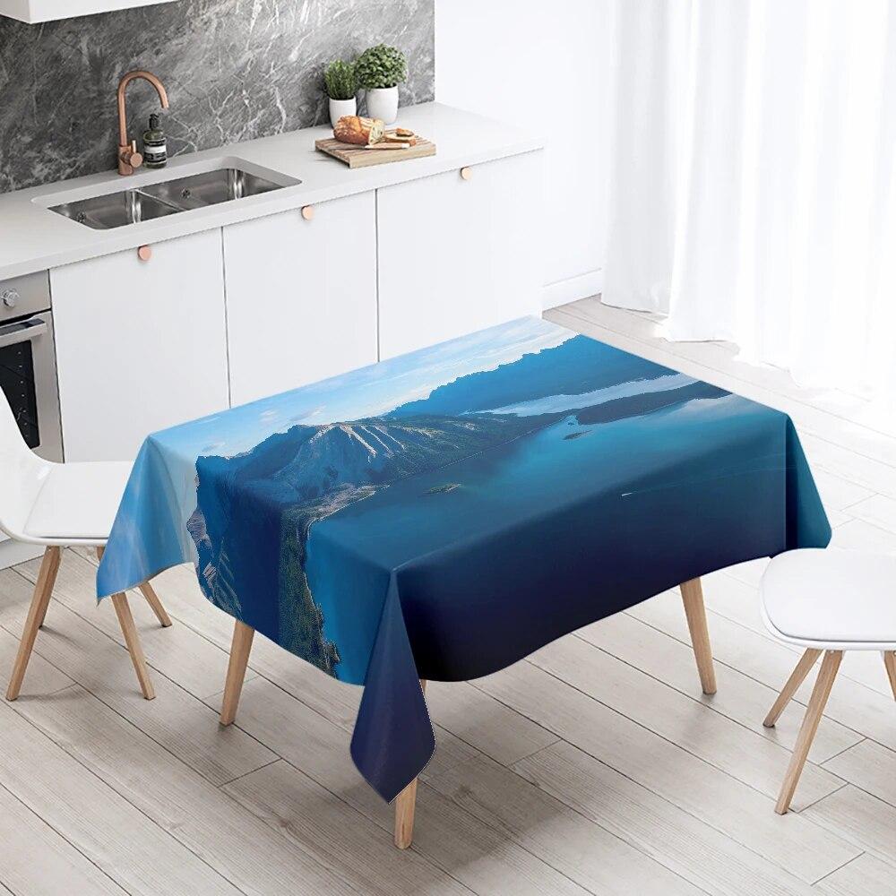Natural World Landscape Tablecloth Camping  Waterproof Rectangular  Restaurant Table Home Decor