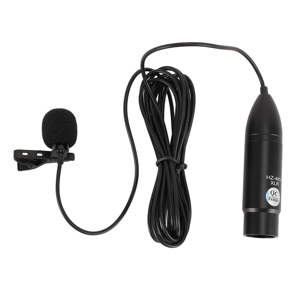 Noise Reduction Lavalier Microphone 48V Phantom Power XLR Lavalier Mic Portable Mono  Multi-Scene