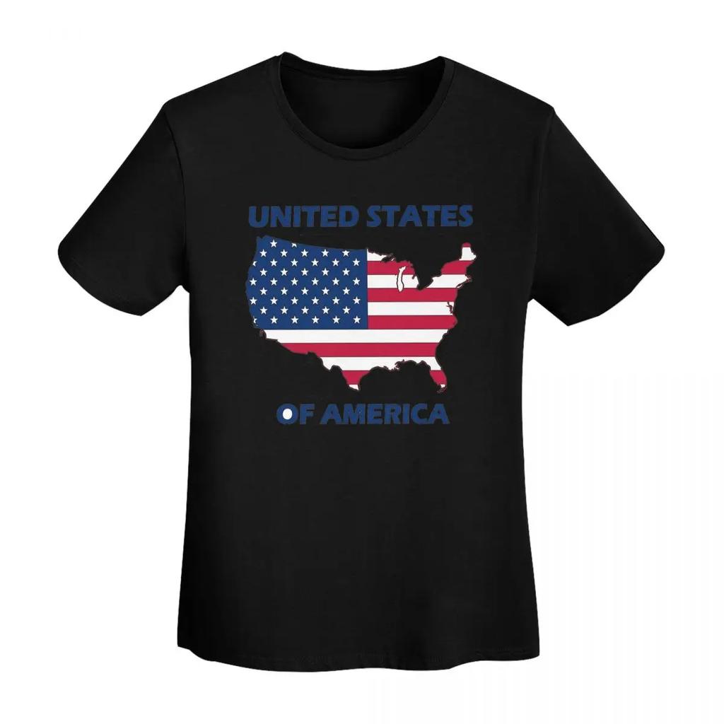 USA American Flag TShirt Women Short Sleeve T Shirts Round Neck Clothing Cotton Summer Tees Streetwear