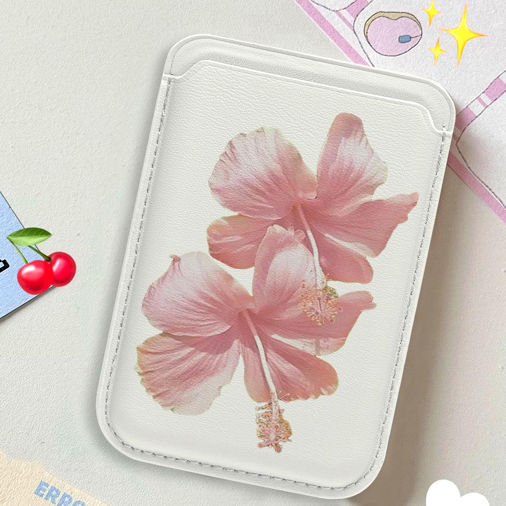 Hibiskusblüten Kartenetui Hülle Handy-Kartenhalter Für Magnetische Hülle Geeignet Für Alle iPhone Für Magsafe Karten-Handy Rückentasche