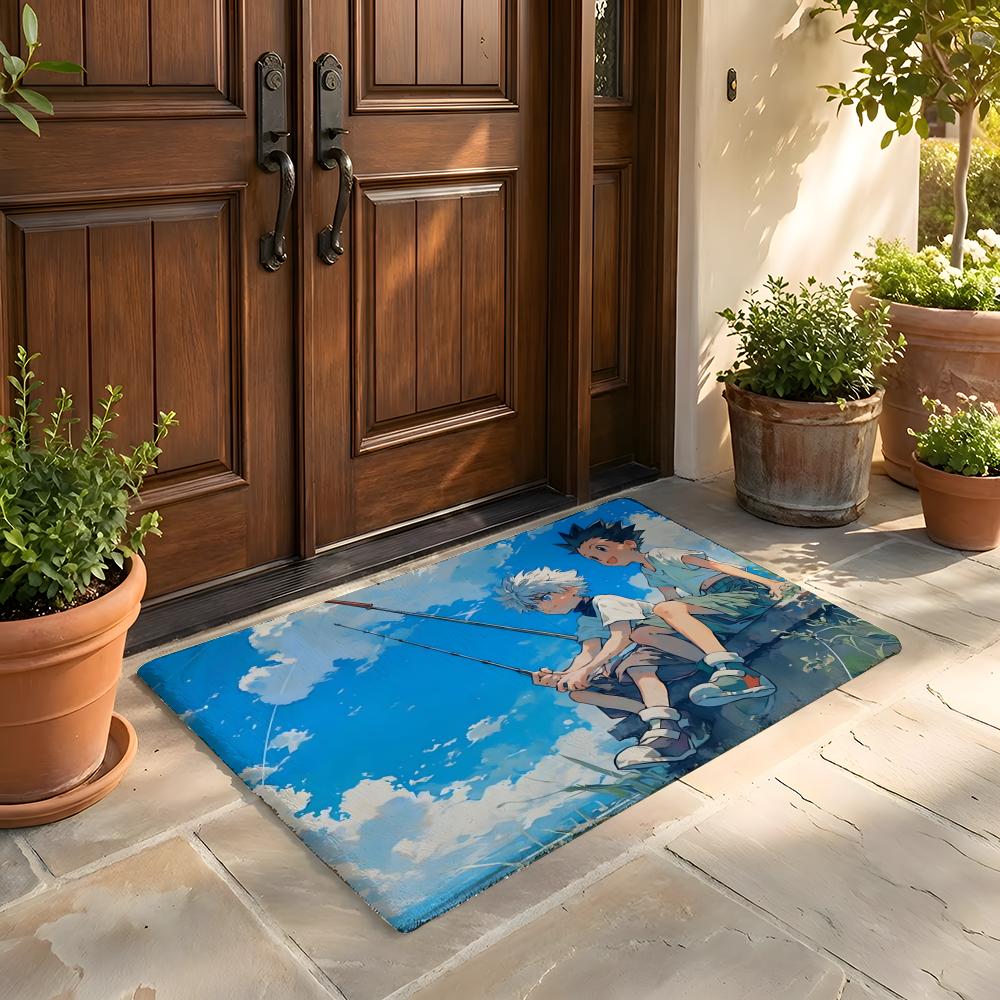 Floor Mat Soft Flannel Rug Non-Slip Absorbent Mat for Bathroom Bedroom Home Decor H-Hunter and H-Hunter Anime