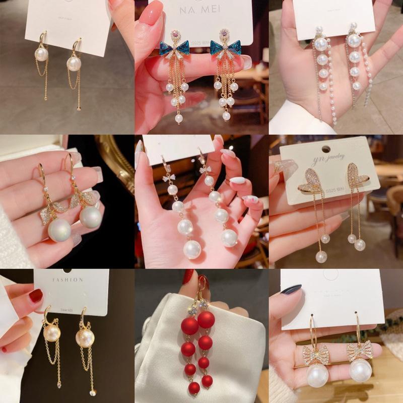 Pearl Long Tassel Personality Light Luxury Temperament High Design Earrings Earrings Women