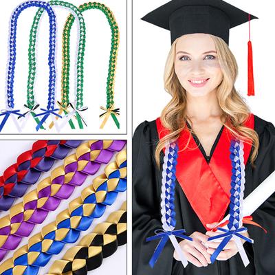 Elegantný dvojvrstvový náhrdelník s príveskom zo stuhy na promócie, šnúrka, promóciový stužkový veniec, čestná šnúra na promócie