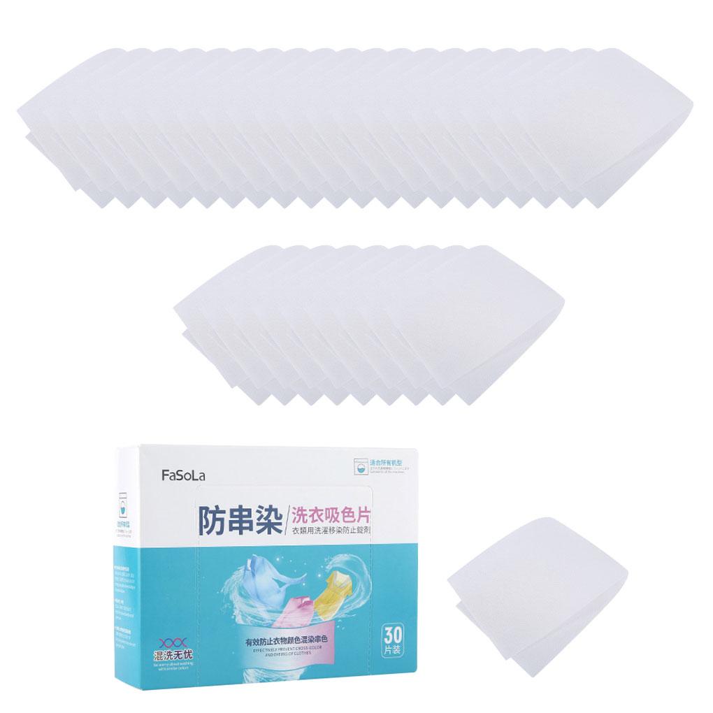 30pcs Washing Machine Anti-dye Laundry Papers Dyeing Proof Clothes Pants Color Absorption Sheet
