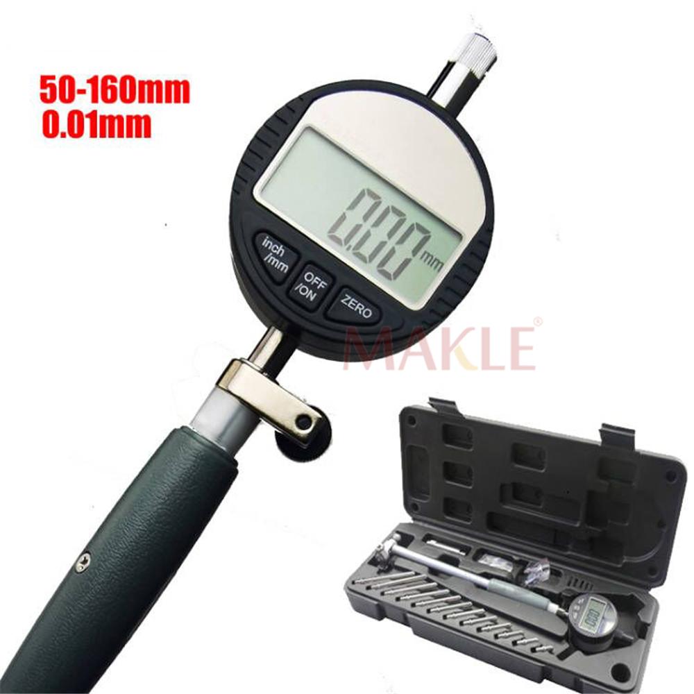 MAKLE18-35-50-160mm Aluminum Alloy Digital Indicator Bore Gauges Indicator 0.01MM Dial Bore Gauge Internal Measure Cylinder tool