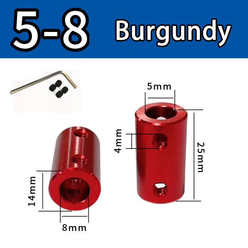 Burgundy/Sky Blue/Royal Blue Aluminum Alloy Colored Coupling Length:25mm Specification:3~10 Full Series Rigid Coupling Set Screw