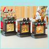Christmas Scene Fireplace Ornament Music Box With Sitting Elder For Holiday Decor