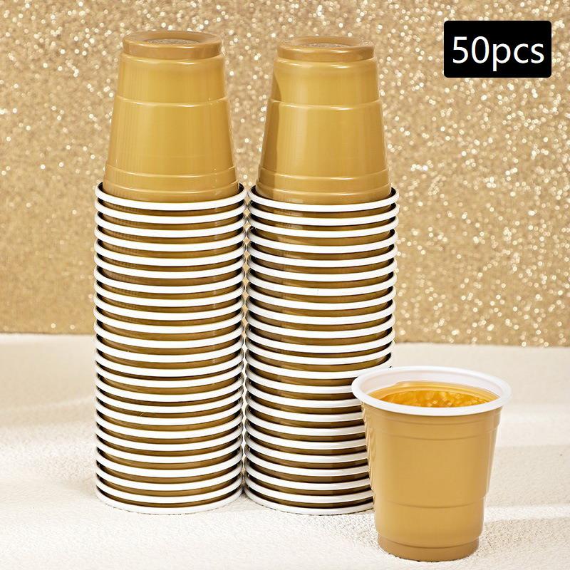 50Pcs Party Disposable Plastic Cups Birthday Wedding Festival Beer Drink Soda Cups Party Game Cups