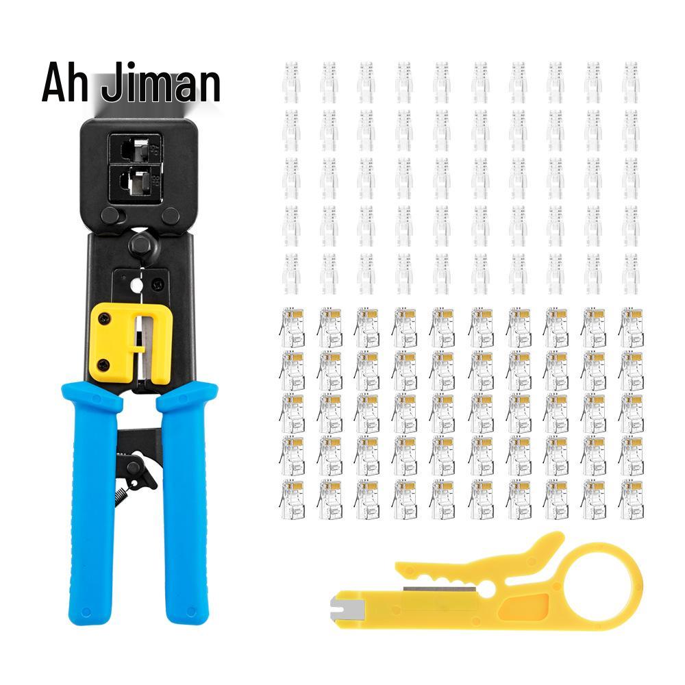 Набор для обжима RJ45 Aji Man: Обжимной инструмент для сетевого кабеля CAT5 с сквозными отверстиями 6P/8P