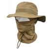 Outdoor Camouflage Taktischer Fischerhut Kapuzen-Set Gesichtsmaske Sonnenschutz Polyester Vier Jahreszeiten für Radfahren Bergsteigen