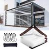 Clear Waterproof Tarp,Transparent Waterproof Tarpaulin with Eyelets, Patio Plant Cover Heat Preservation, for Outdoor Garden Rainproof Covering