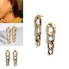 Luxurious Alloy Geometric Earrings For Women With Trendsetting Chain And Crystal Elements
