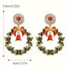 Christmas Earrings For Women Metal Bowknot Loop Dangle Earrings Elegant Ear Jewelry Accessories Holiday Party Gifts