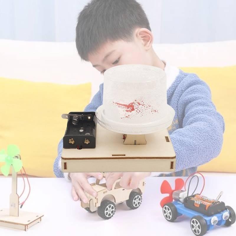 Educational Diy Electric Static Snow Toy Science Experiment Kit For Kids Wood Material