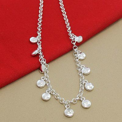 Round Choker Necklace For Women Short Chain Necklaces Wedding Engagement 925 Silver Jewelry