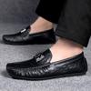 Męskie buty moda skórzana czapka buty miękka podeszwa buty do jazdy na jednym pedale męskie casualowe skórzane buty klasyczne mokasyny