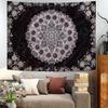 Boho Floral Mandala Tapestry Wall Hanging Grey Bohemian Flower Medallion Tapestry Aesthetic Gray Black Hippie Indian Small