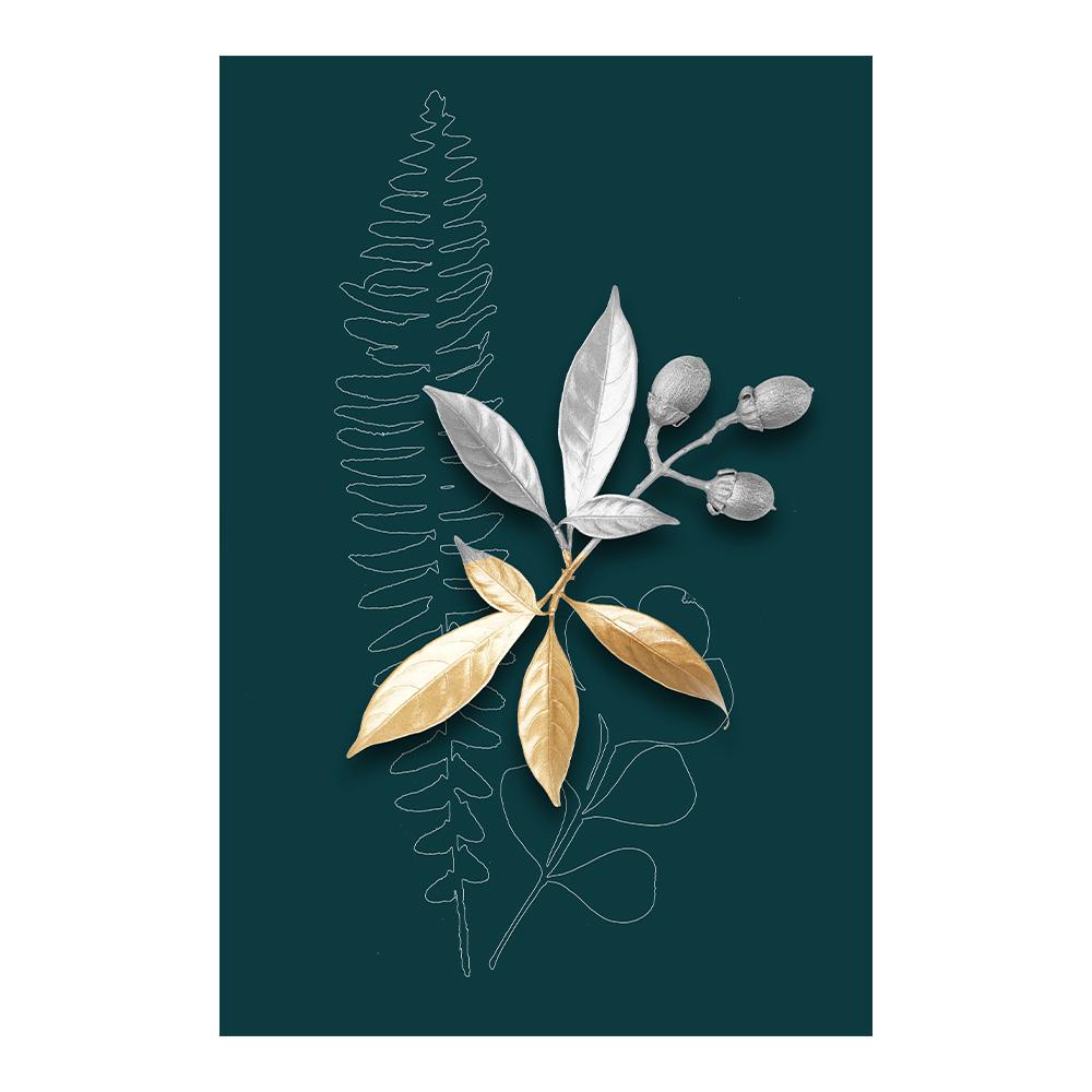 Luxury Golden Plant Leaf Canvas Poster Print Modern Home Abstract Wall Art Painting Living Room Decor Gift