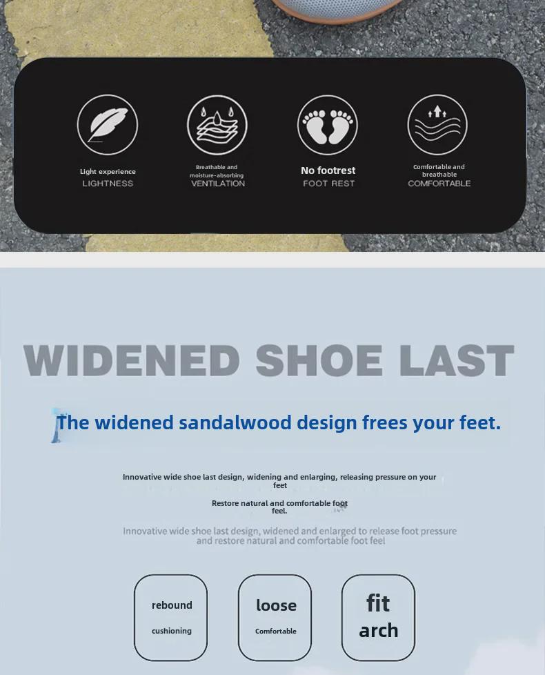 Breathable Wide-Toed Casual Hiking Shoes – Soft-Soled, Flat Design, Flying Woven Style for Couples and Fitness.