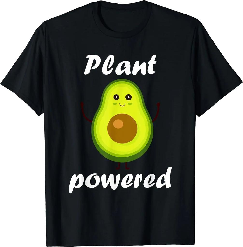 Powered Plants Vegetarier Nach Veganer Ernährung T-Shirts Y2k Mode T-Shirts Lustig Vintage Sommer Grafikdruck Oberteile Geburtstagsgeschenk Unisex