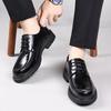 New Men's First-layer Cowhide Casual Leather Shoes Big Head Thick Sole Leather Business Dress Men's Shoes Breathable Single Shoes Men's