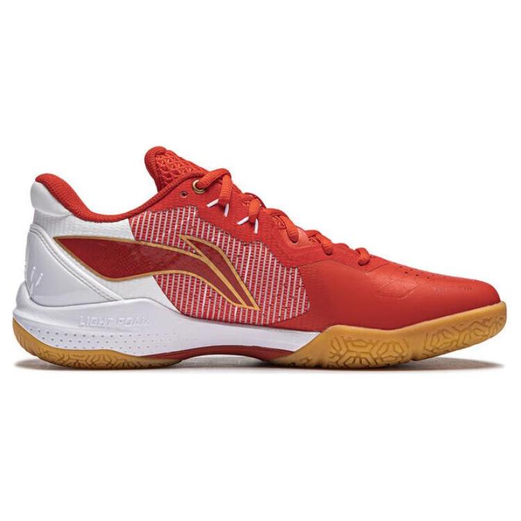 New LiNing Cushioned Slip Resistant Low Top Badminton Shoes Unisex Red AYZU011-1