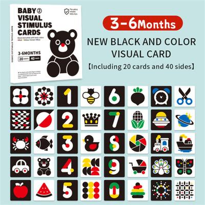 1 Box Baby Black White Cards Κάρτα Flash για βρέφη υψηλής αντίθεσης 0-3 μηνών