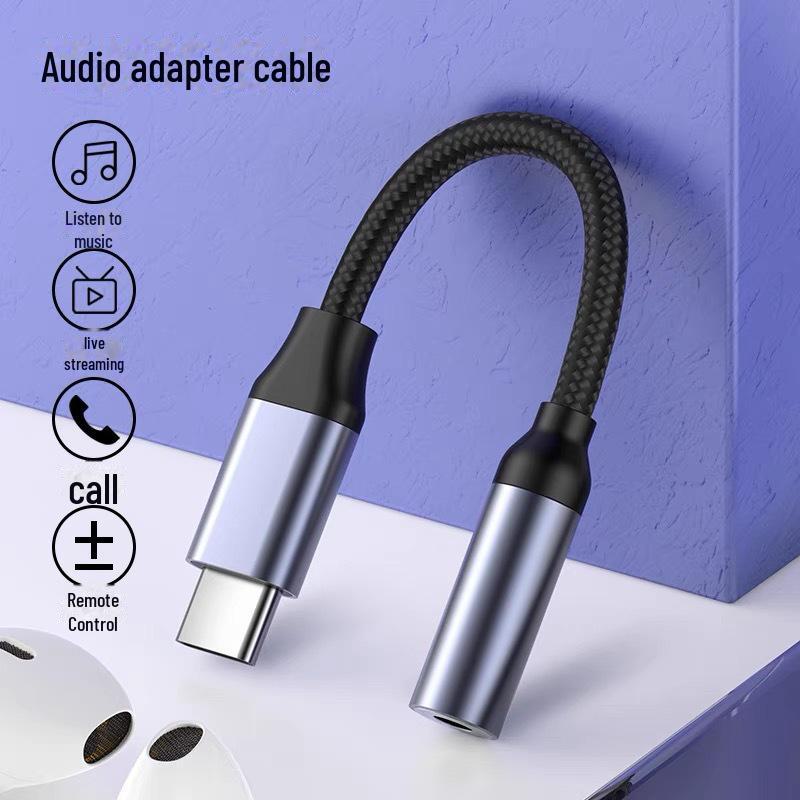 

Адаптер для наушников Type-C - 3,5 мм для Huawei, Honor, Xiaomi, Apple 15 - цифровой аудиопреобразовательный кабель Type-C only серый