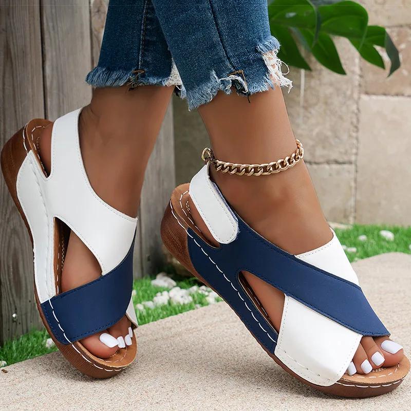 Women's Sandals Soft Heels Sandals Women Peep Toe Summer Shoes Lightweight Wedges Heeled Shoes Woman Footwear Summer Sandals