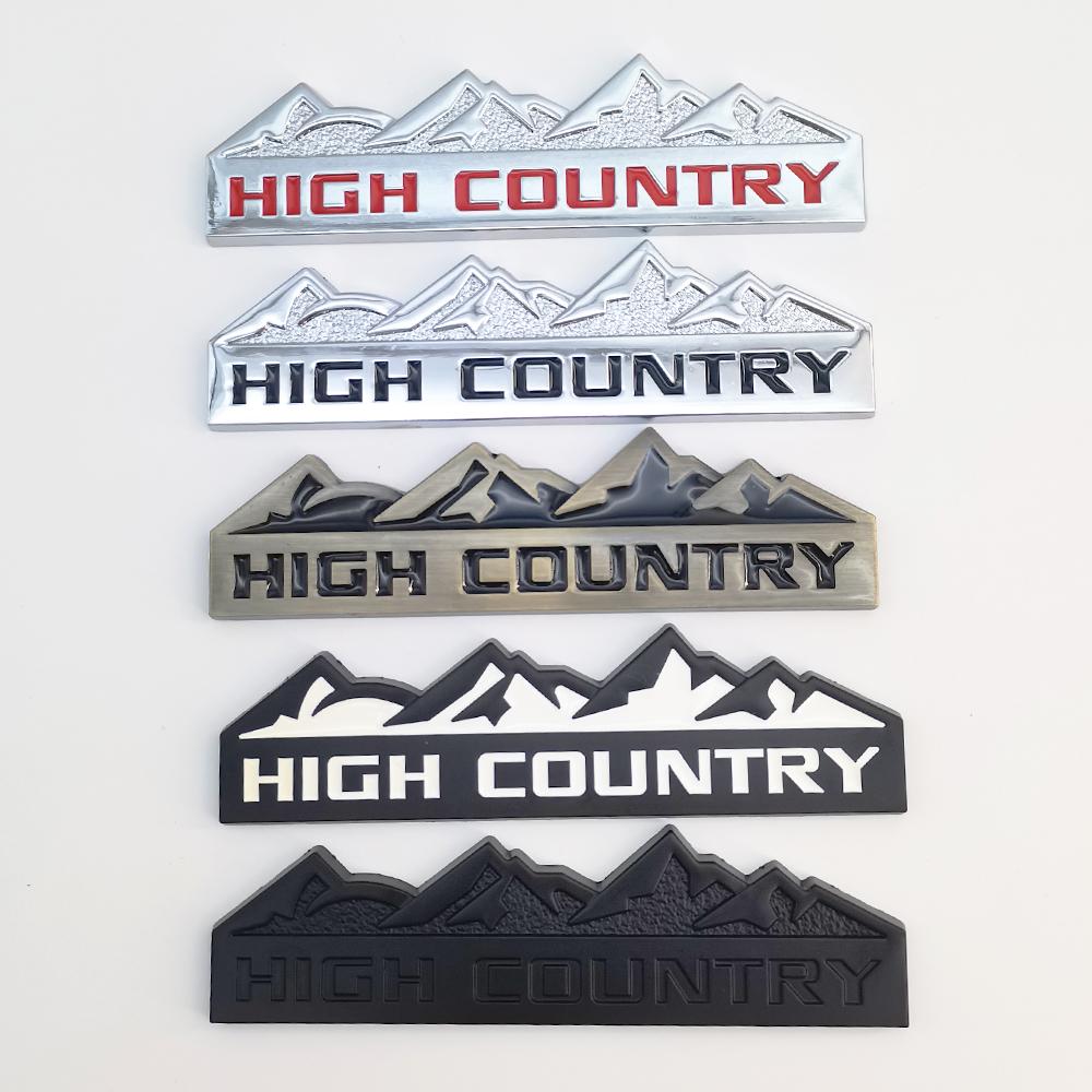 3D Metal HIGH COUNTRY Emblem Badge Alloy Decoration Grille Sticker Car Rear Trunk Fender Side Decal for Chevrolet Accessories