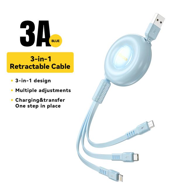

Essager 6A 3 в 1 USB-кабель Быстрое зарядное устройство 66 Вт Тип C Провод Микро-кабель для передачи данных для iPhone 14 Samsung Xiaomi Huawei Poco Быстрая зарядка 3A Cable синий