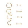 Nose Studs Set Stainless Steel Exquisite Different Shapes Safe Smoothing Polished Surfaces Nose Studs for Women