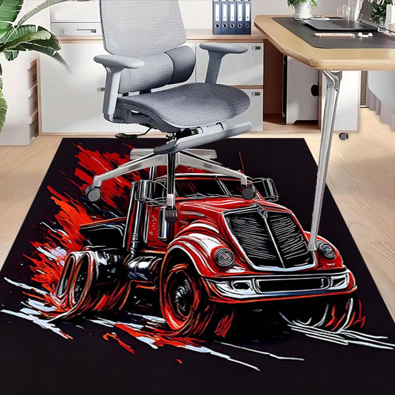 1PC Truck Vehicle Non-Slip Floor Carpet Compatible for Office&Living Room&Bedroom&Dining room - Flat- Soft & Pattern, Vibrant Colors-W228