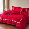 Clever 40 Thread Cotton 4-Piece Embroidery Wedding Series Bedding Set