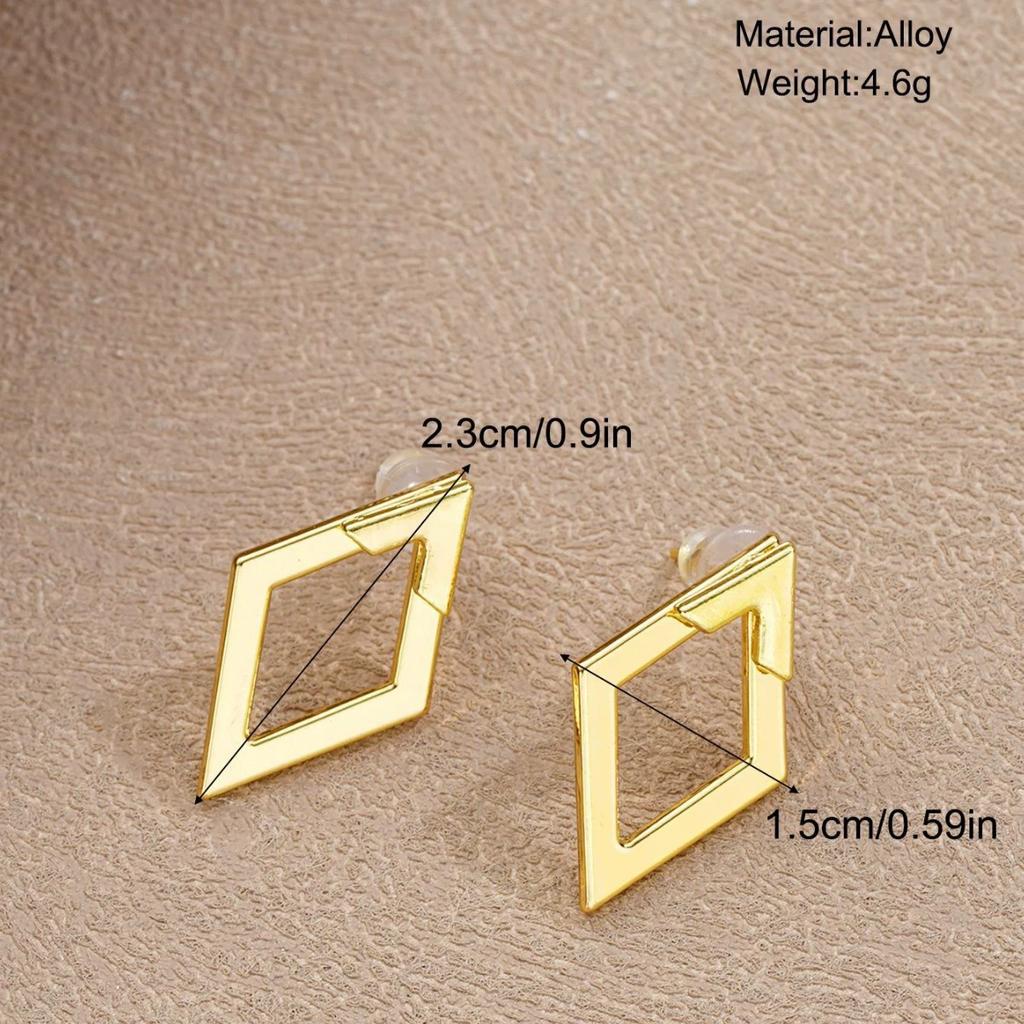Orecchini a bottone retrò minimalisti geometrici quadrati triangolari staccabili per donna, accessori per gioielli di moda, regali per feste