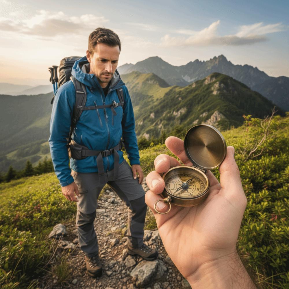 Retro Style Portable Pocket Compass Portable Camping Compass Retro Pocket Watch  Navigation