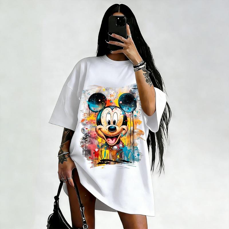 Streetwear 2026 Disney Mickey Minnie Grafik T-Shirt Damen Mann Kurzarm Tee Übergroße Lässige Tops Sommer Y2k Kleidung Unisex