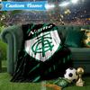 Custom Name Green Shield America Design Blanket Lightweight Ideal Bedding Blanket Perfect for Travel, Camping, Living Rooms, Sofas, Christmas Gift