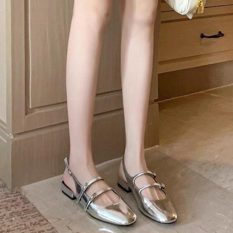 Fashion Women Marie Jane Sandals New Summer Chunky Mid Heels Brand Slippers Shoes 2024 Shallow Lolita Slides Dress Fad Ladies Flip Flops