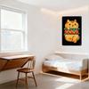 Cute Cartoon Whimsical Sandwich-Cat Hybrid Metal Tin Sign for Wall Decor, Framed with Silver Rivets, Flat Colors Home Cafe Bar A