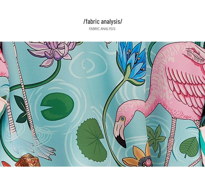 Flamingo IJszijde Zomer Pyjamaset voor Dames - Stijlvol, High-End, Buiten Draagbaar, Korte Mouwen Huispak
