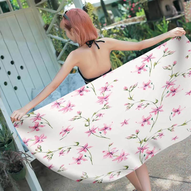 Summer Tropical Animal Beach Towel Flamingo Bird Bath Towel Sport Travel Gym Yoga Spa Towels Microfiber Quick Dry Swimming Cover